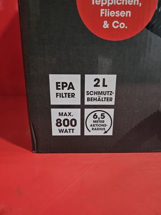 Aspiradora Cleanmaxx Filtro EPA / 800W, Nueva.