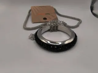 Collar Tan Trend Aro Negro y Plateado