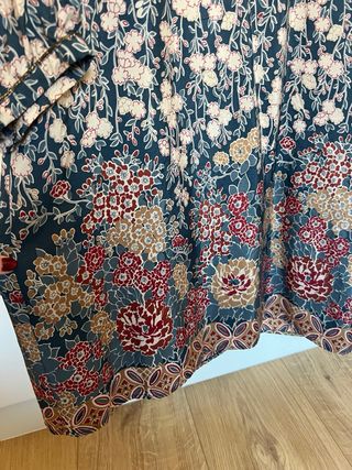 Vestido seda estampado flores T.38