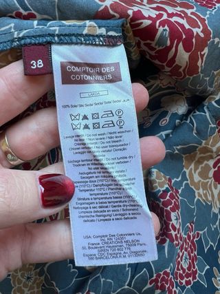 Vestido seda estampado flores T.38