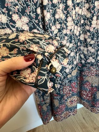 Vestido seda estampado flores T.38