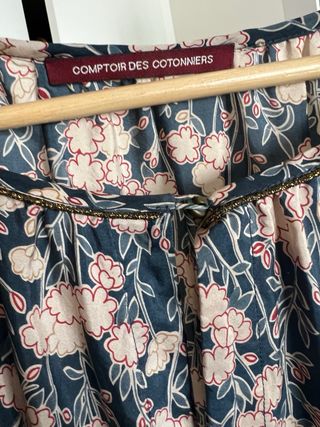 Vestido seda estampado flores T.38