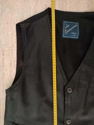 Chaleco cuero auténtico motero vaquero M. Medidas