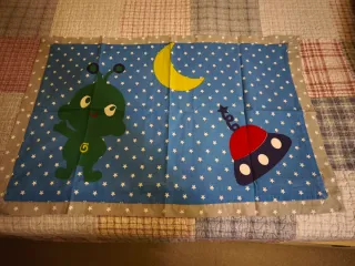 Funda nórdica infantil robots y cohetes