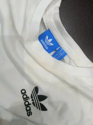 Camiseta Adidas Mujer Blanca con topos amarillos