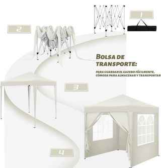 Pérgola Plegable Beige 2x2