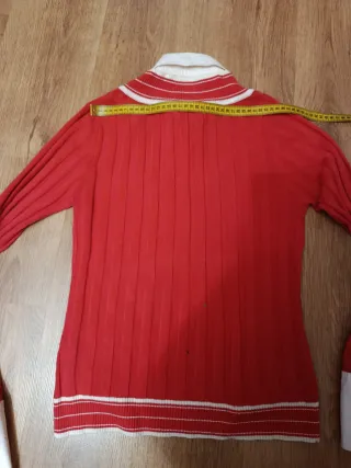 Jersey rojo mujer cuello V manga larga