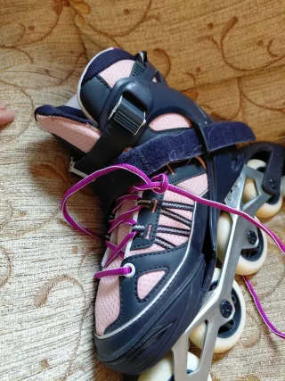 Patines en línea rosas y negros 35-38