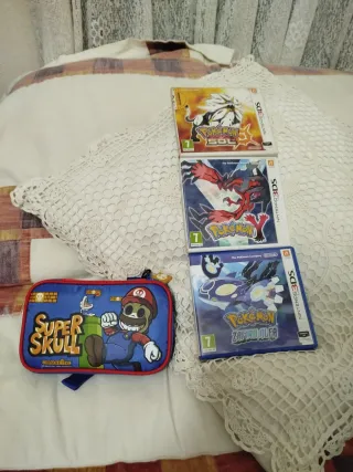 Custodia Super Skull Mario 3DS + 3 Giochi Pokémon