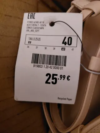 Sandálias bege salto bloco tamanho 40