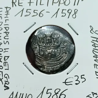 Moneta Re Filippo II Maravedí anno 1586