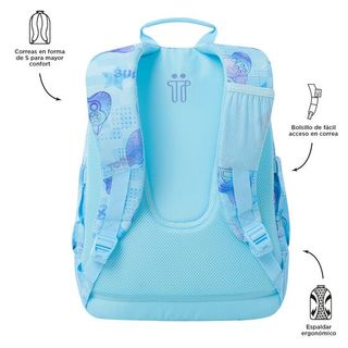 Mochila Totto Rayol Polar Azul Estampada
