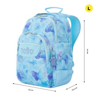 Mochila Totto Rayol Polar Azul Estampada