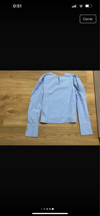 Blusa azul manga larga Zara