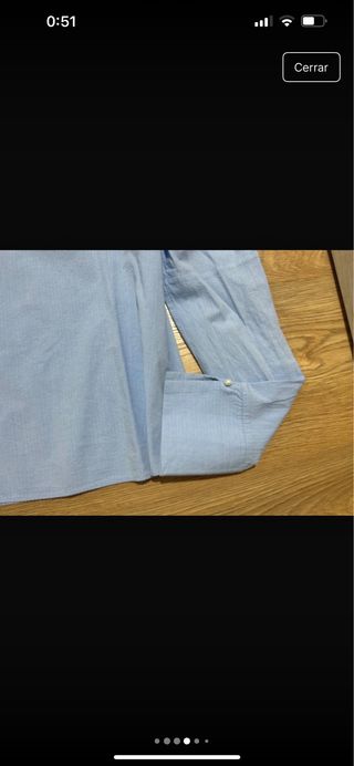 Blusa azul manga larga Zara