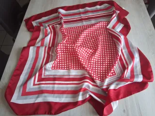 Foulard quadrato donna rosso e bianco