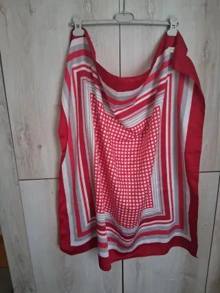 Foulard quadrato donna rosso e bianco
