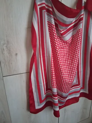 Foulard quadrato donna rosso e bianco