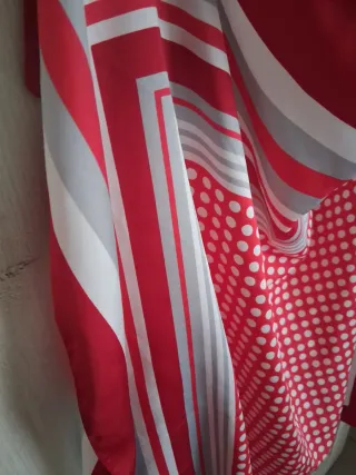 Foulard quadrato donna rosso e bianco