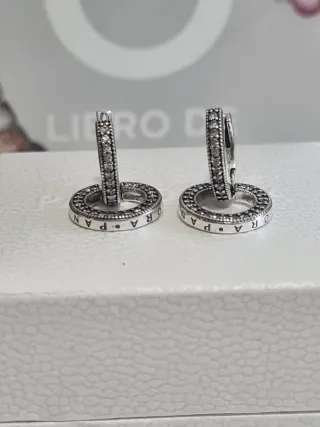 Pendientes Doble Aro Pandora Plata