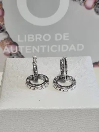 Pendientes Doble Aro Pandora Plata
