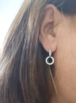 Pendientes Doble Aro Pandora Plata