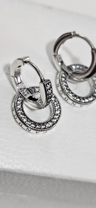 Pendientes Doble Aro Pandora Plata