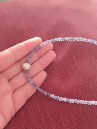 Collar perlas y piedras naturales