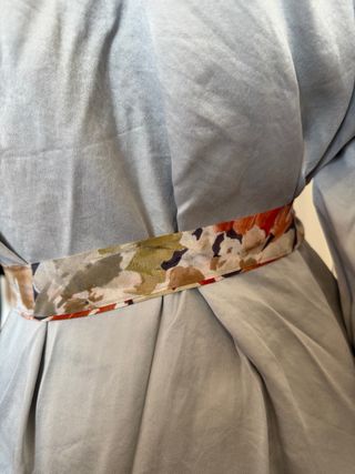 Vestaglia pura seta vintage grigia L