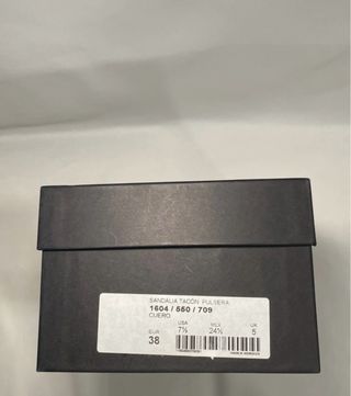 Sandalias Massimo Dutti Piel Negra Tacón