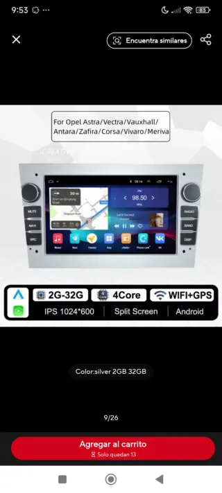 Pantalla Android para Opel Radio GPS Opel