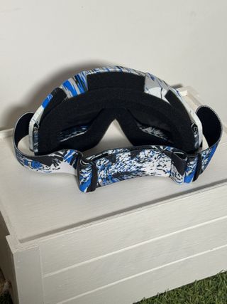 Gafas moto/esquí azul blancas cristal multicolor