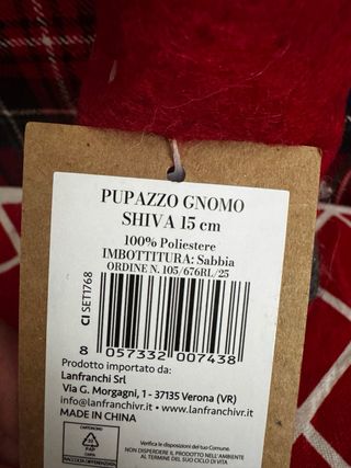 Gnomo Natalizio Rosso e Bianco