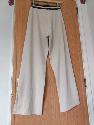 Calças wide leg creme Lissimo