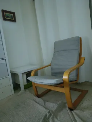 Sillón Poäng Ikea Madera y Tela Gris