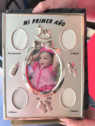 Marco de fotos metalizado para fotos bebe