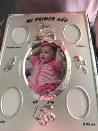 Marco de fotos metalizado para fotos bebe