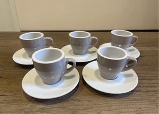 Set 5 Tazzine Design Grigie e Bianche