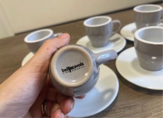 Set 5 Tazzine Design Grigie e Bianche