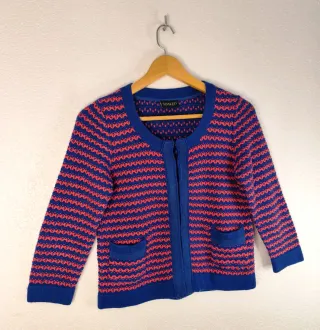 Chaqueta punto SOAKED azul/rosa Talla S