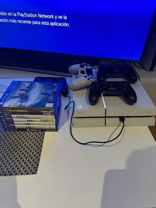 Consola Sony PS4 Blanca + 4 Mandos + Juegos