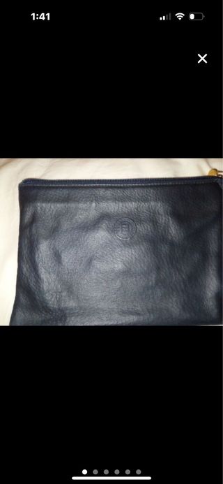 Portafoglio vintage Fendi blu navy quasi nero