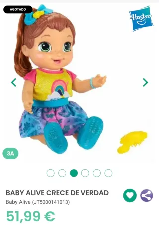 Muñeca Baby Alive con vestido arcoíris