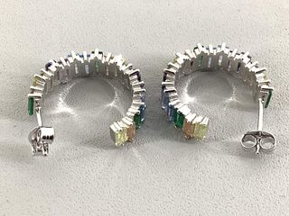 pendientes plata 925mm con piedra con circonita