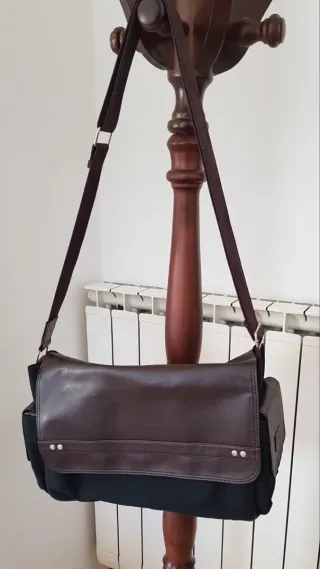 Borsa tracolla donna pelle e tessuto