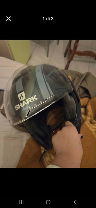 Casco Shark Jet Grigio e Azzurro