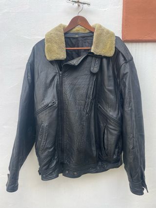 Aviador Leather Bomber Jacket Talla L