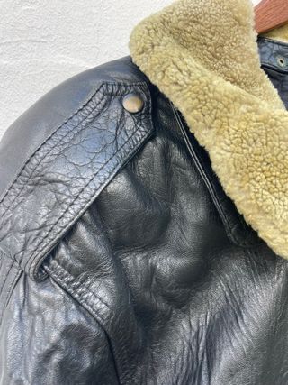 Aviador Leather Bomber Jacket Talla L