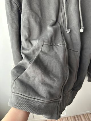 Zara Sudadera Gris Oversize Capucha Grande