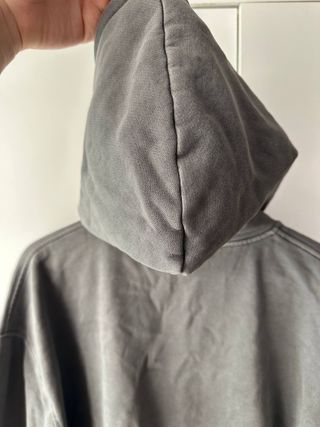 Zara Sudadera Gris Oversize Capucha Grande